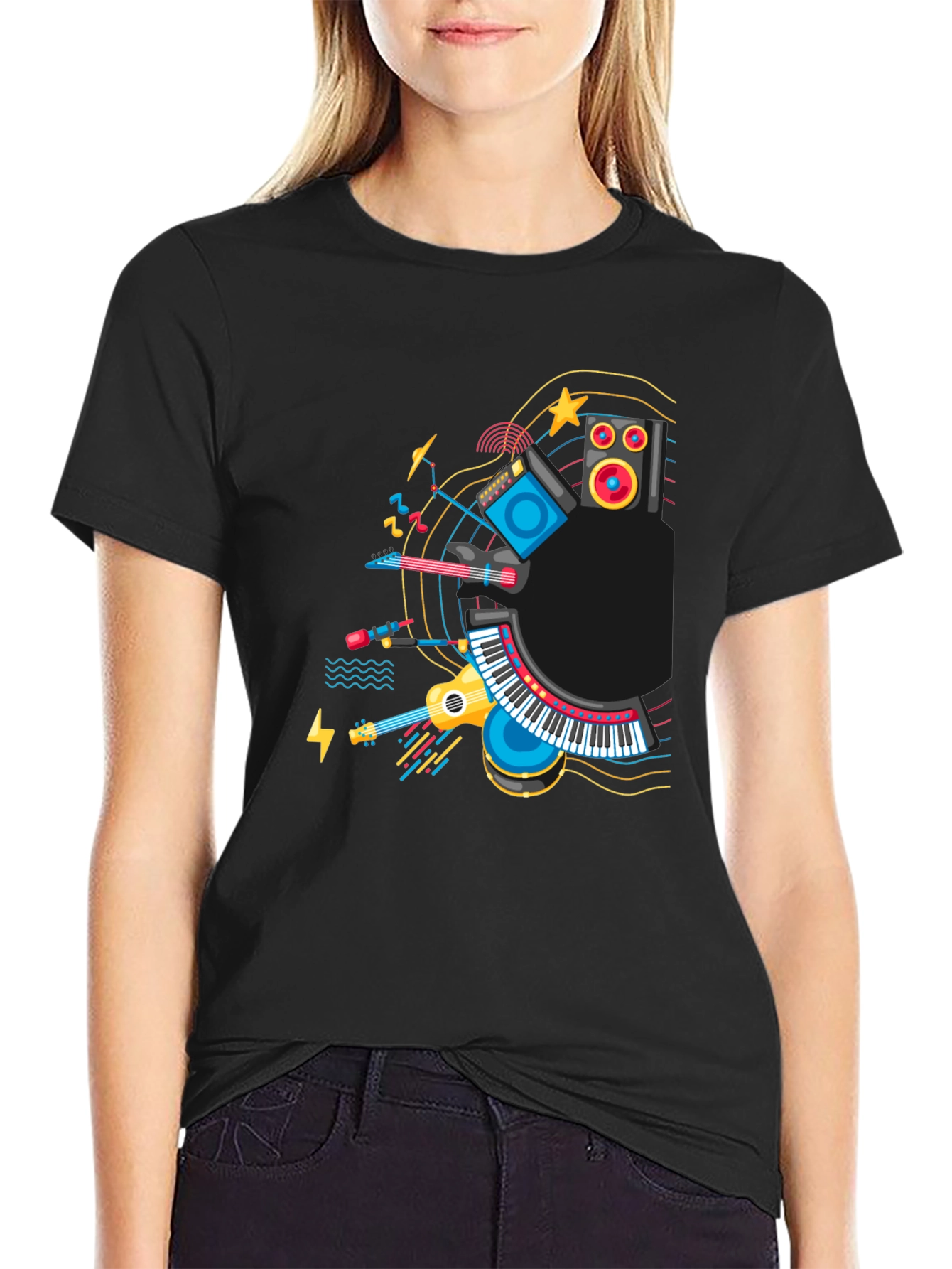 Music Lovers Graphic Tee - Black