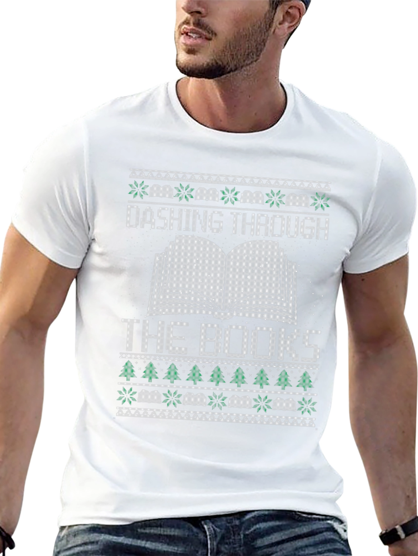 Dashing Through the Books Christmas T-Shirt