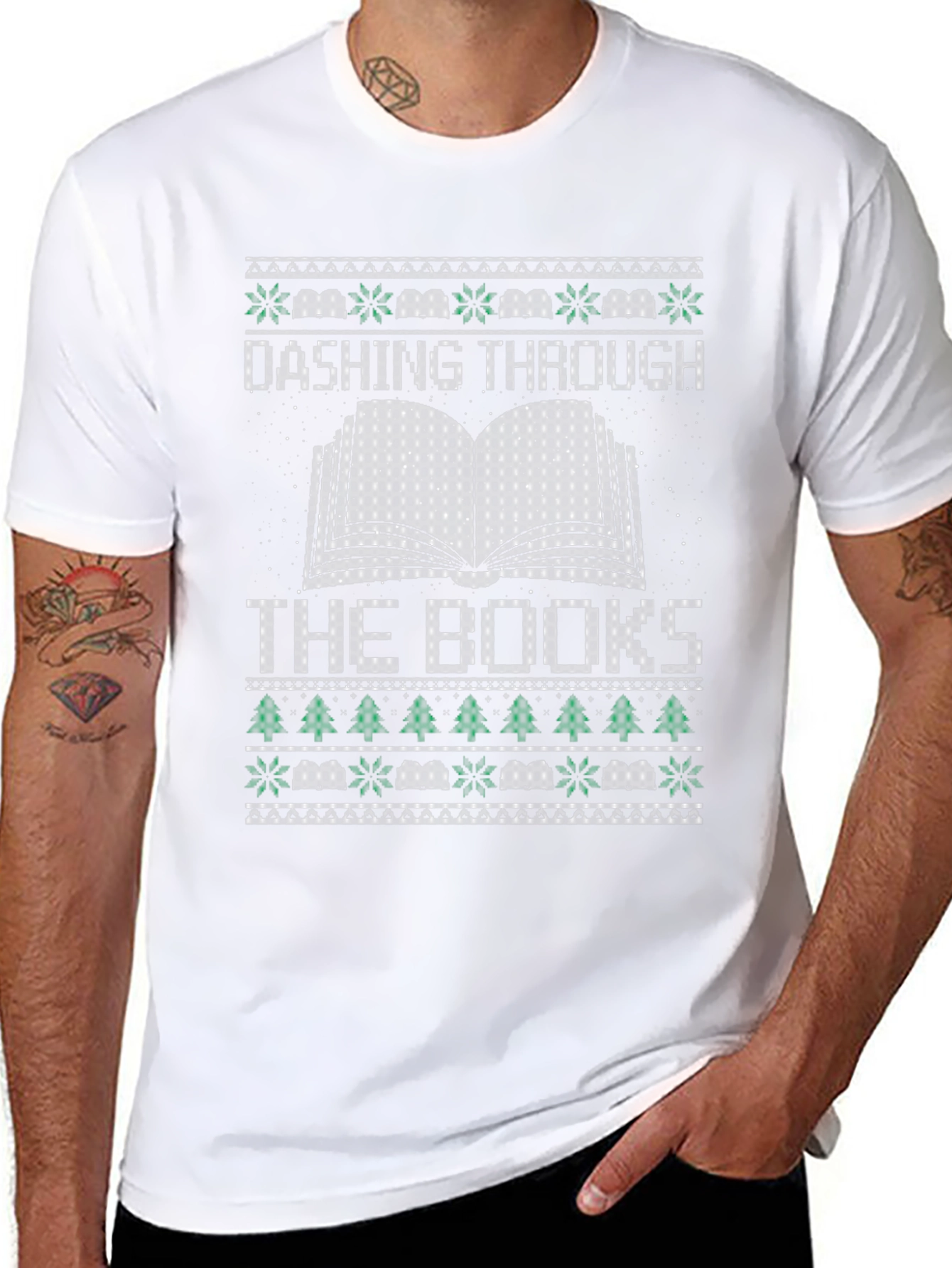 Dashing Through the Books Christmas T-Shirt