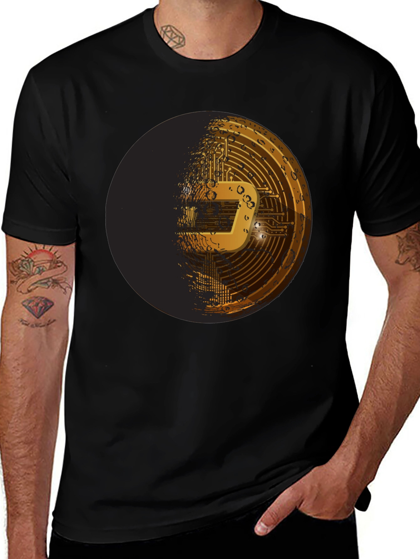 Dash Crypto Tee - Black Graphic T-Shirt