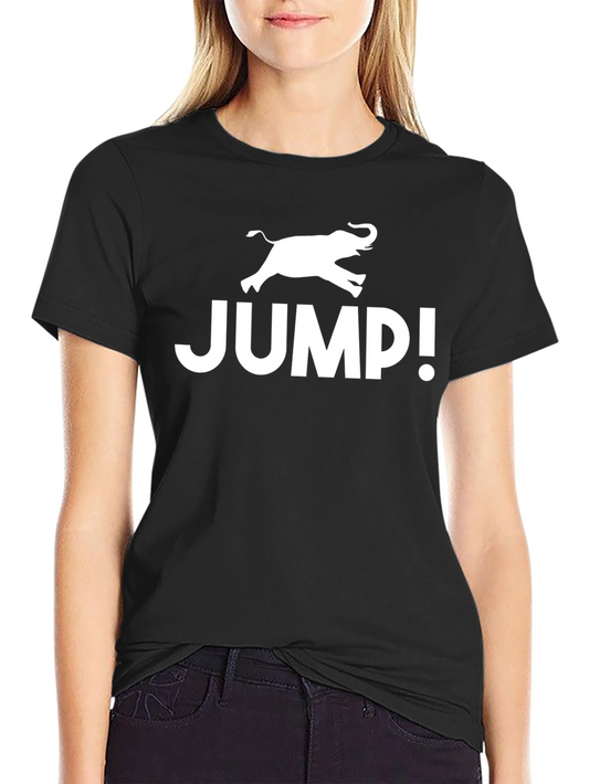 JUMP! Elephant Graphic Tee - Black Cotton T-Shirt
