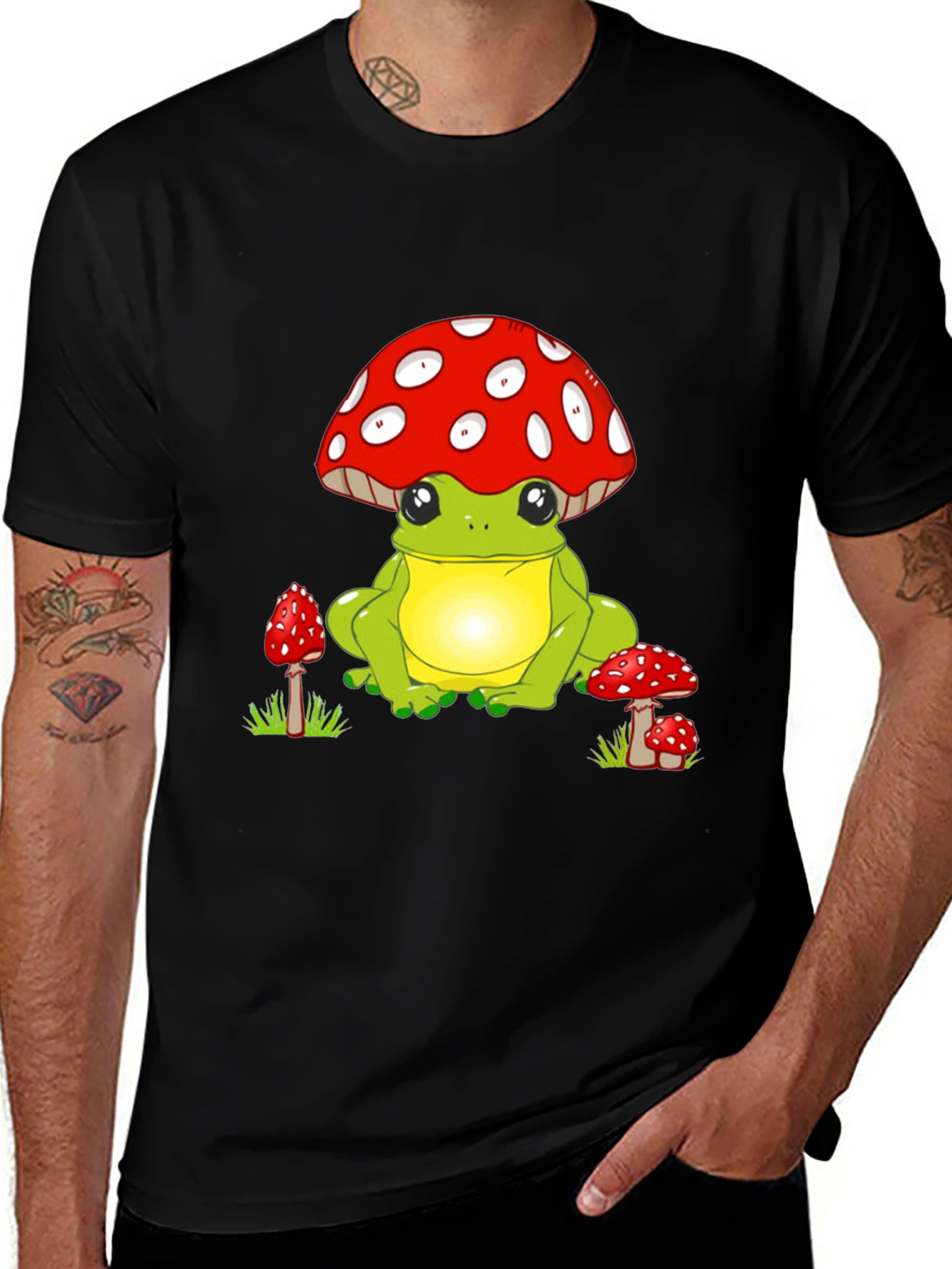Frog with Mushroom Hat Graphic Tee