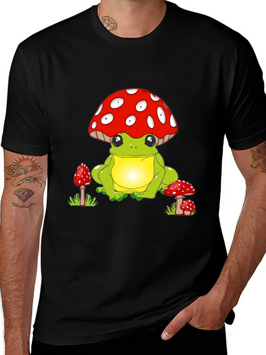 Frog with Mushroom Hat Graphic Tee