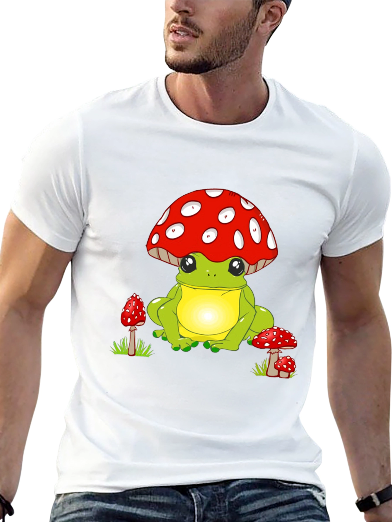 Frog with Mushroom Hat Graphic Tee