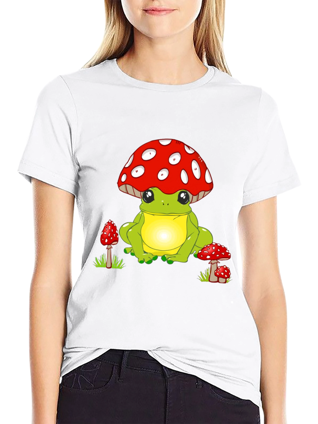 Frog with Mushroom Hat Graphic Tee