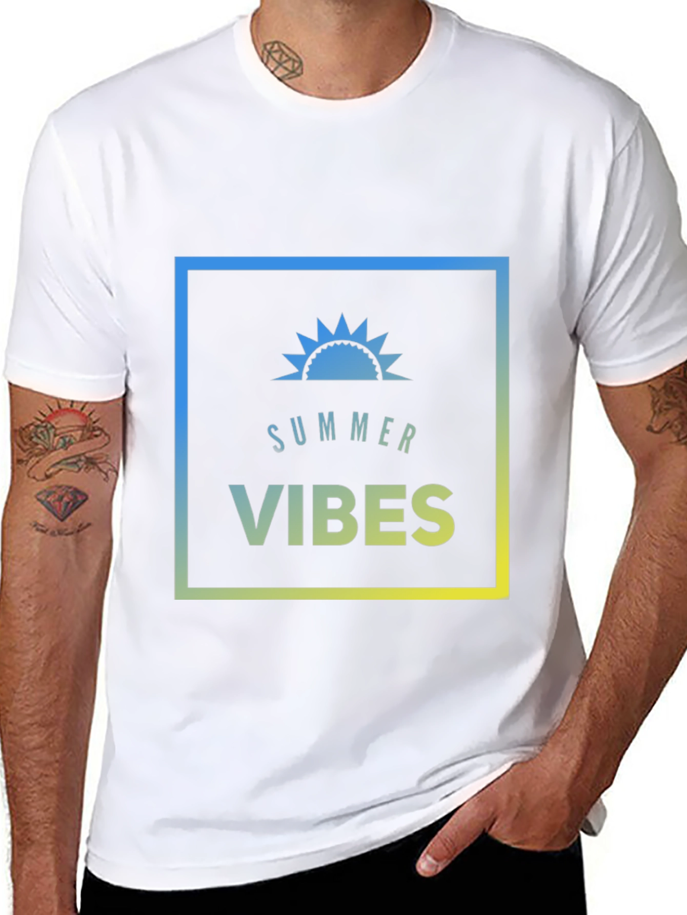 Summer Vibes Graphic Tee - Mens Black T-Shirt