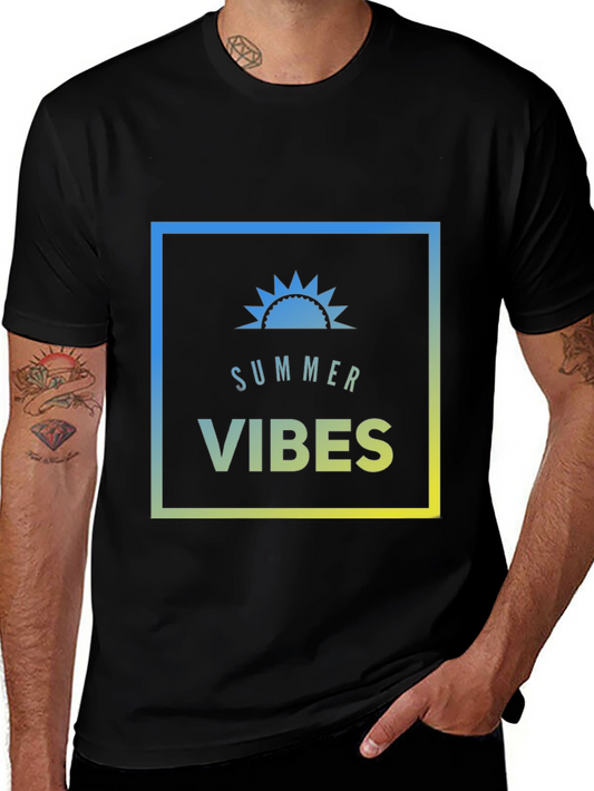 Summer Vibes Graphic Tee - Mens Black T-Shirt