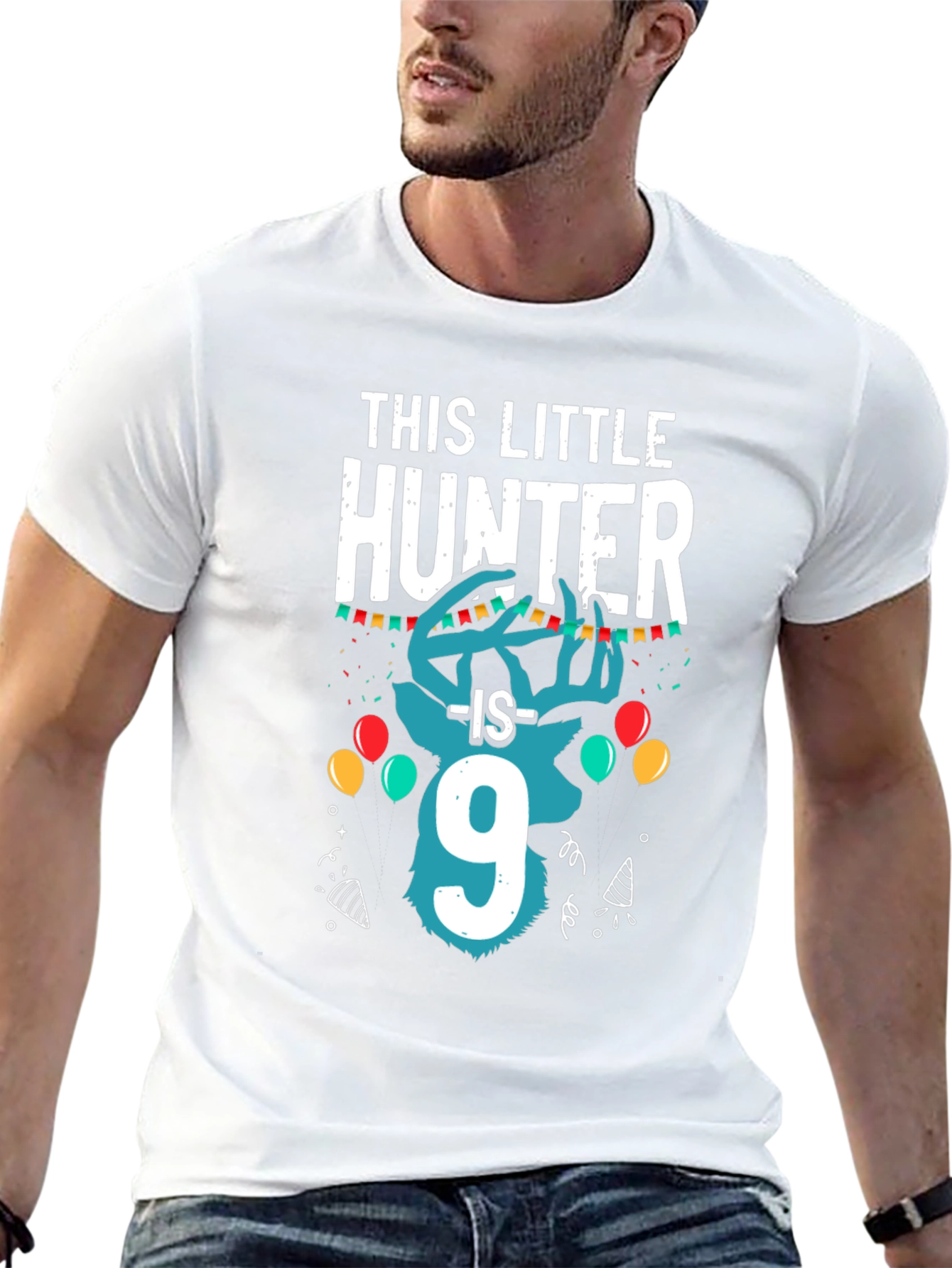 Little Hunter 9th Birthday Black T-Shirt
