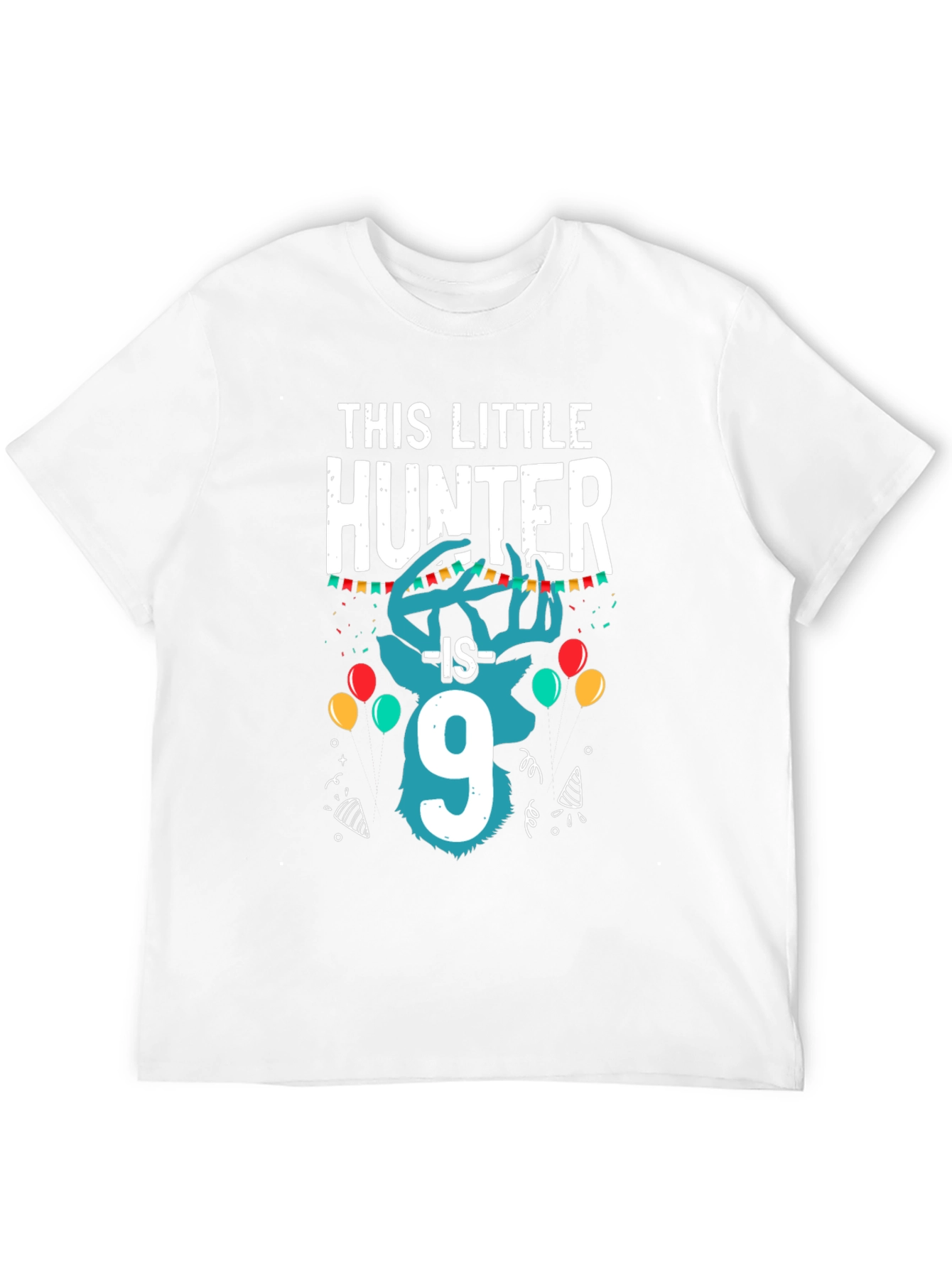Little Hunter 9th Birthday Black T-Shirt