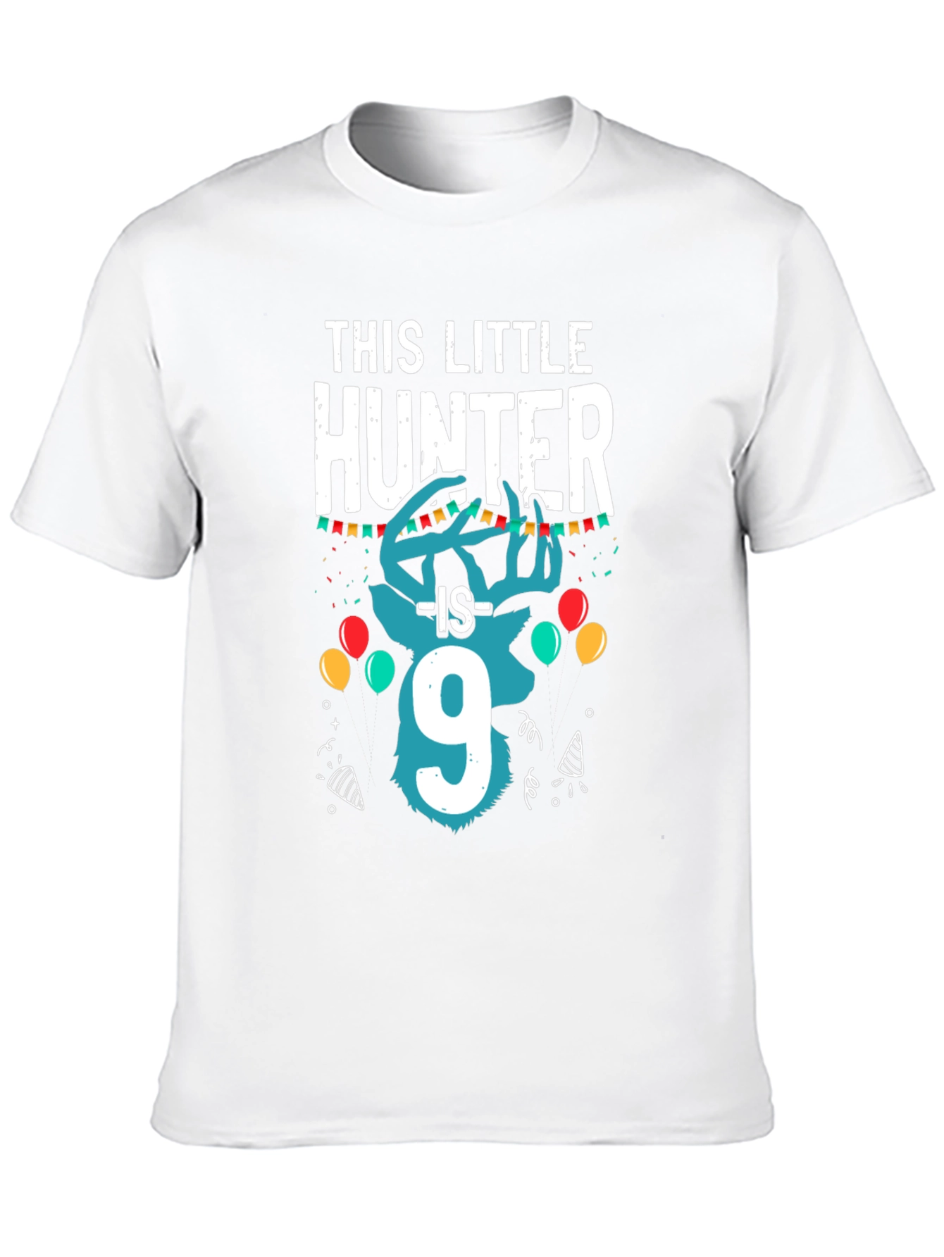 Little Hunter 9th Birthday Black T-Shirt