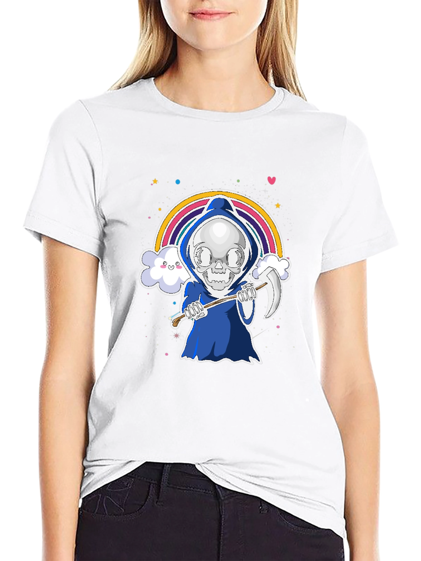 Cute Grim Reaper Rainbow T-Shirt