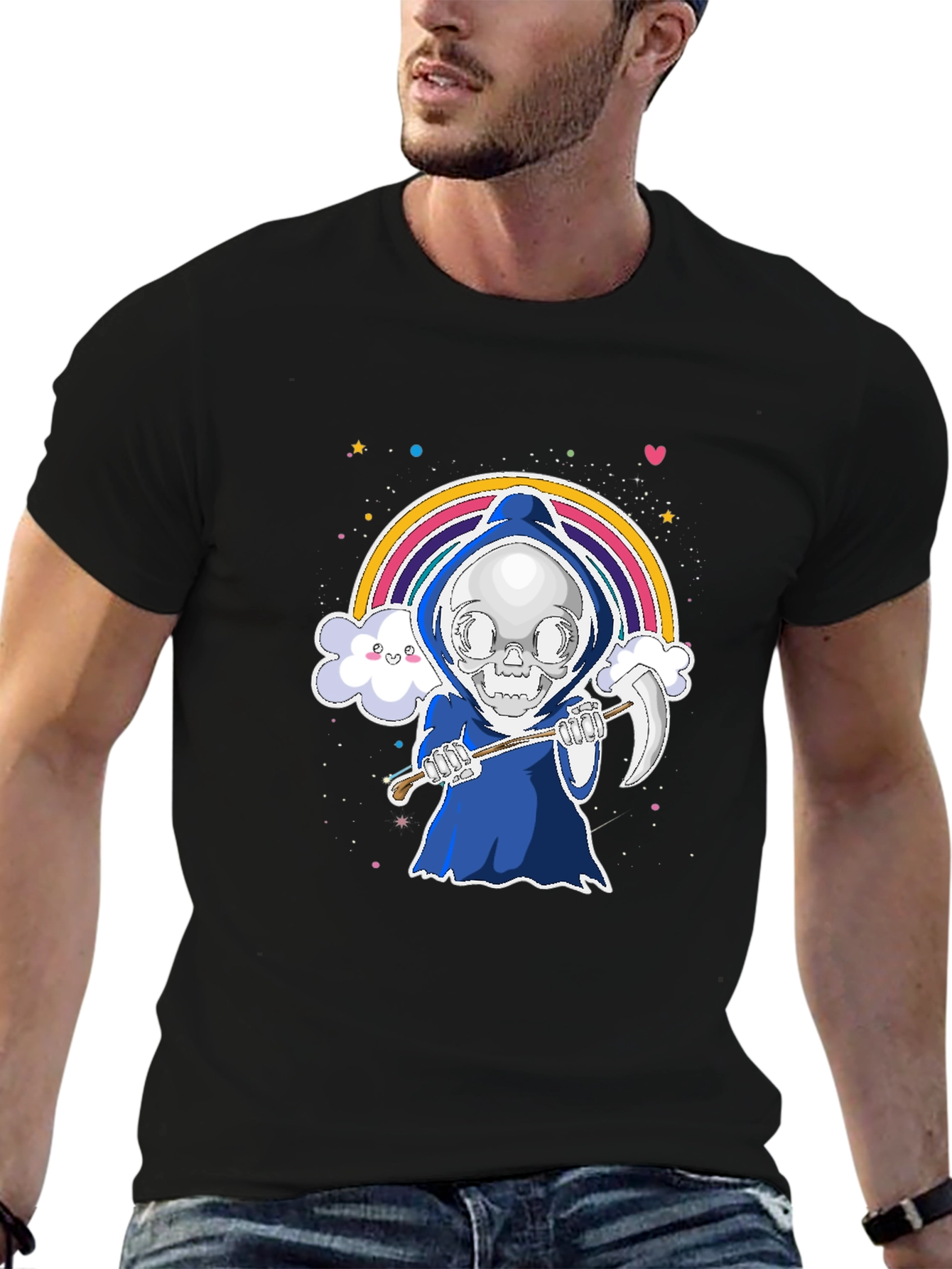 Cute Grim Reaper Rainbow T-Shirt