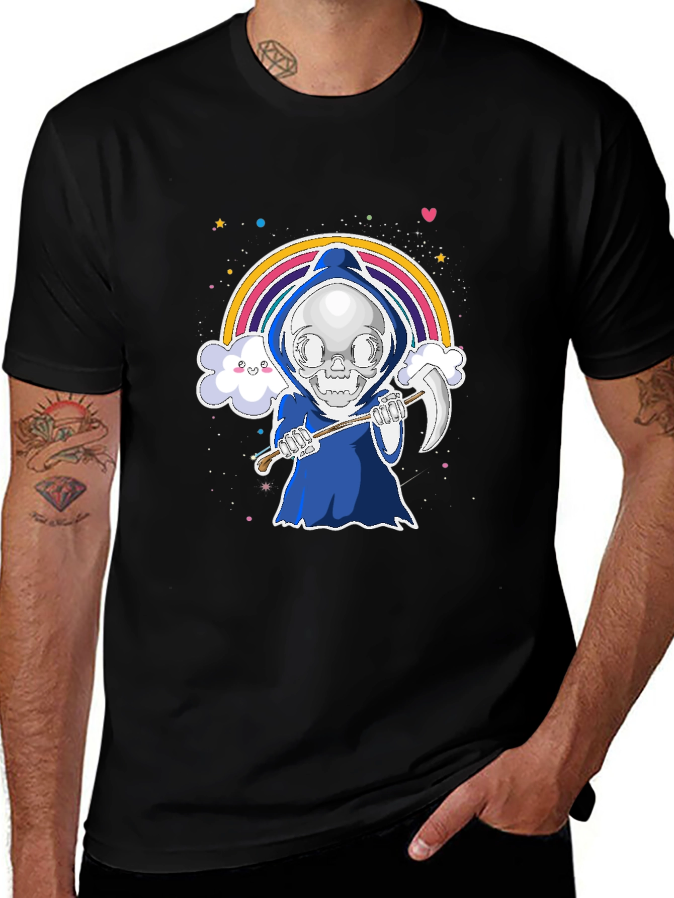 Cute Grim Reaper Rainbow T-Shirt