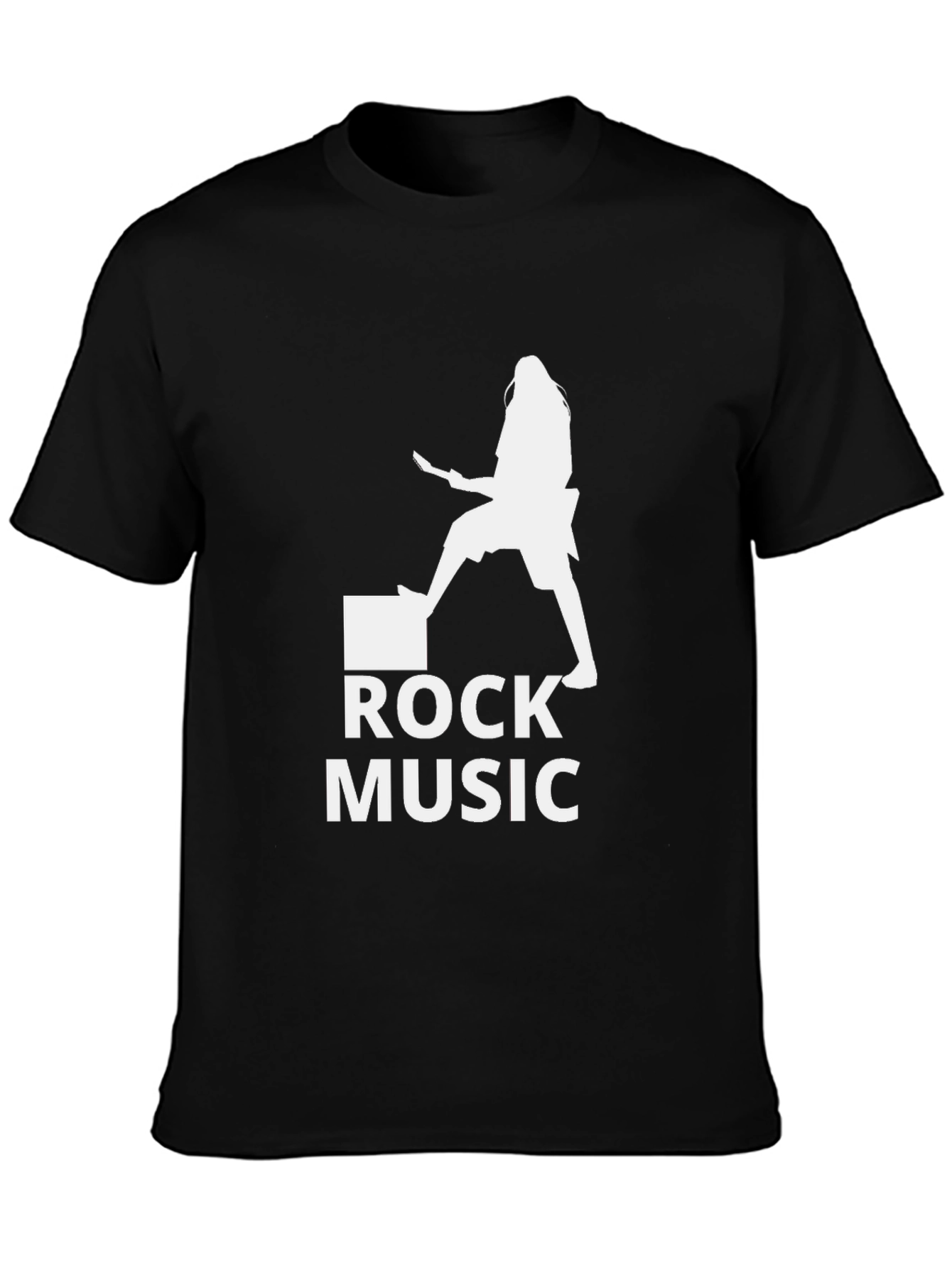 Rock Music Guitarist Graphic Tee - Black