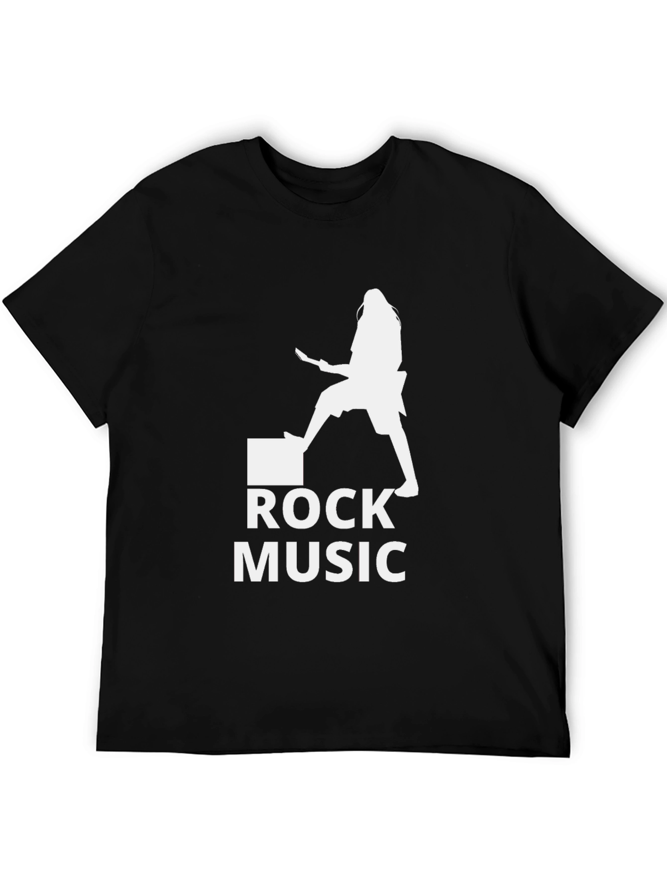 Rock Music Guitarist Graphic Tee - Black