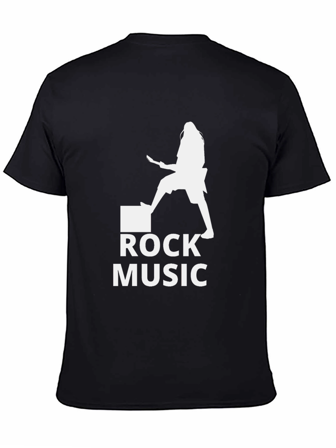 Rock Music Guitarist Graphic Tee - Black