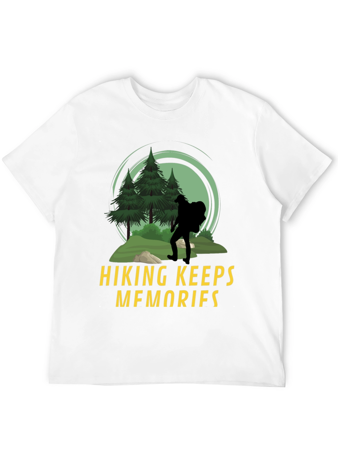 Hiking Keeps Memories Black Graphic T-Shirt