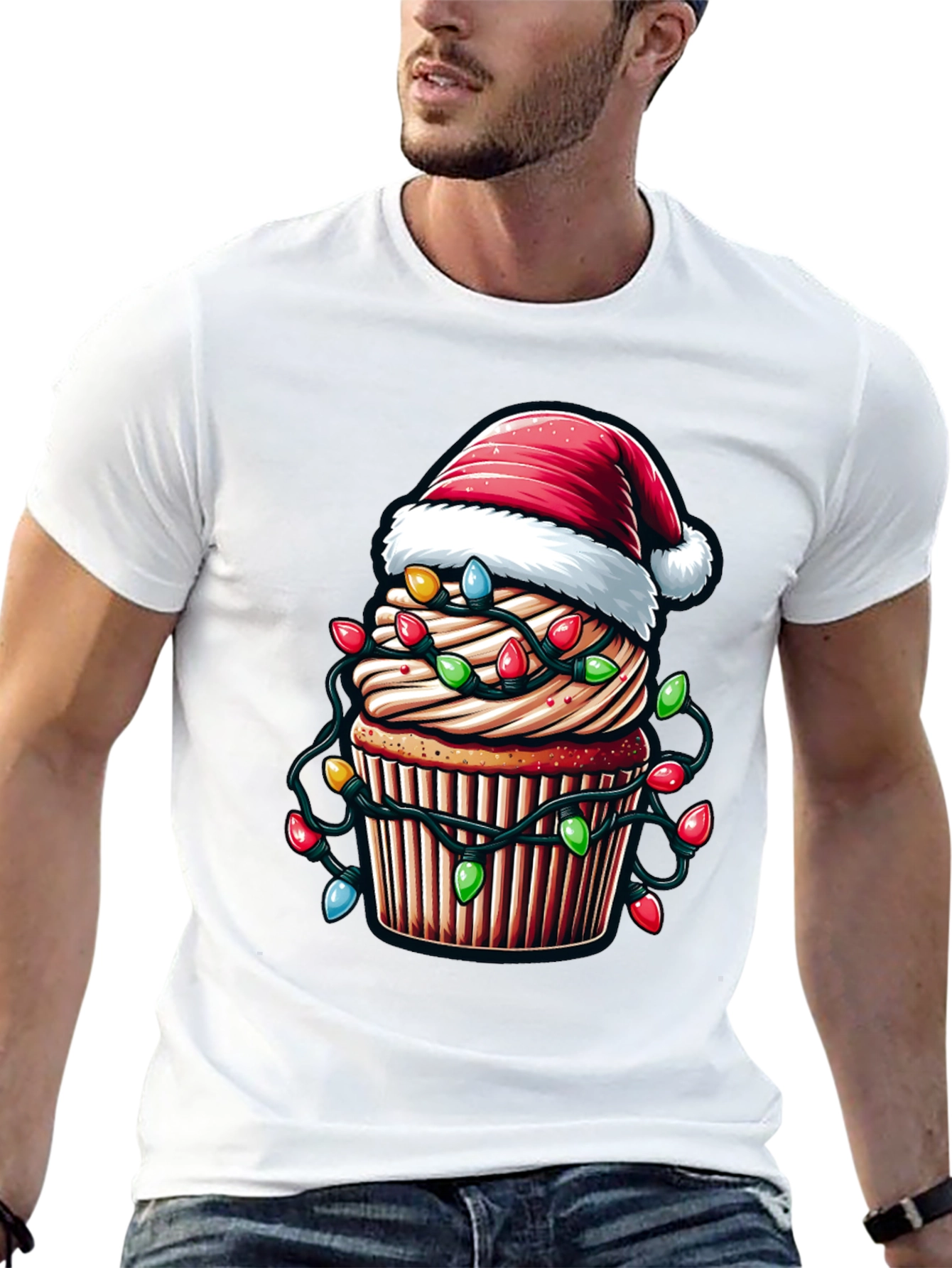 Festive Holiday Cupcake Graphic Tee