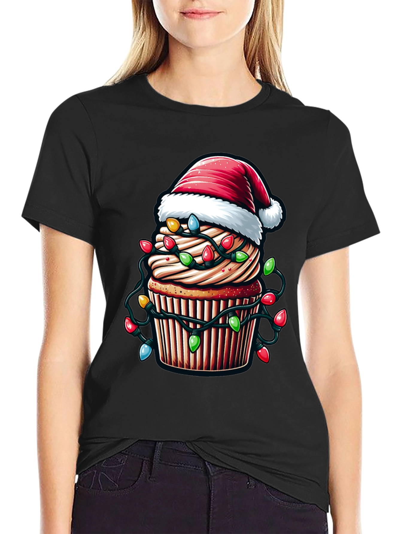 Festive Holiday Cupcake Graphic Tee