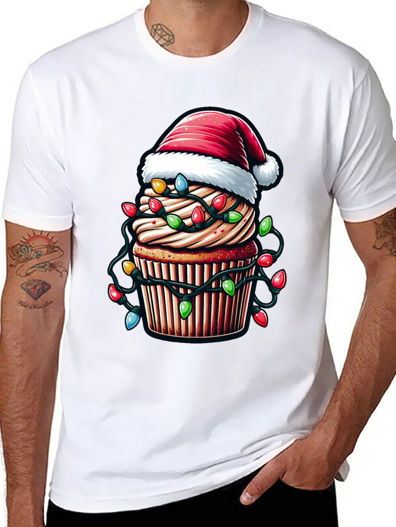 Festive Holiday Cupcake Graphic Tee