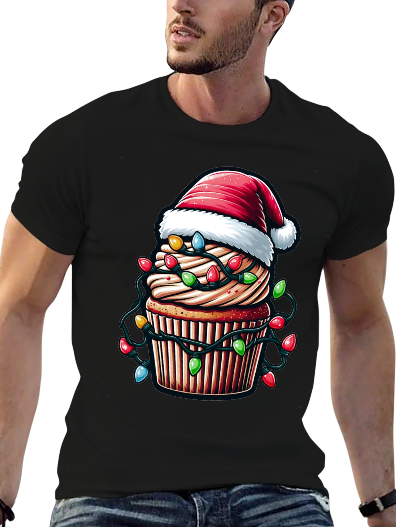 Festive Holiday Cupcake Graphic Tee