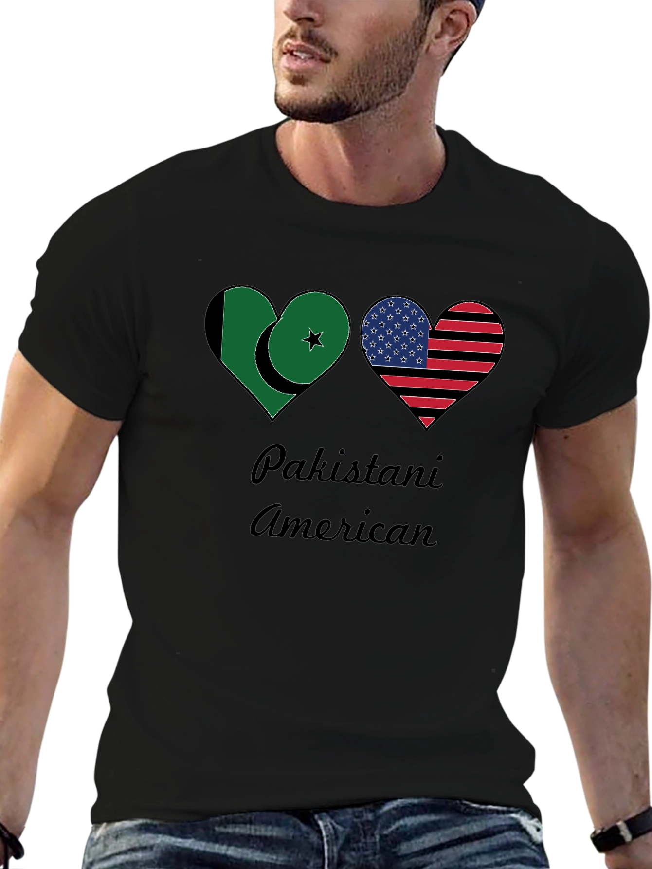 Pakistani American Flag Heart T-Shirt
