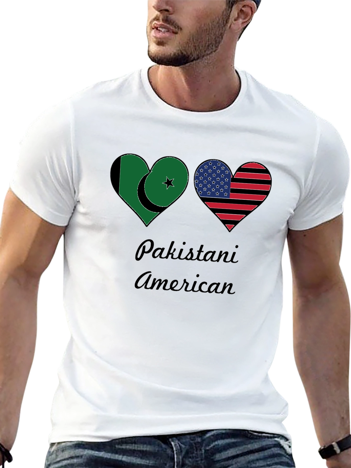 Pakistani American Flag Heart T-Shirt