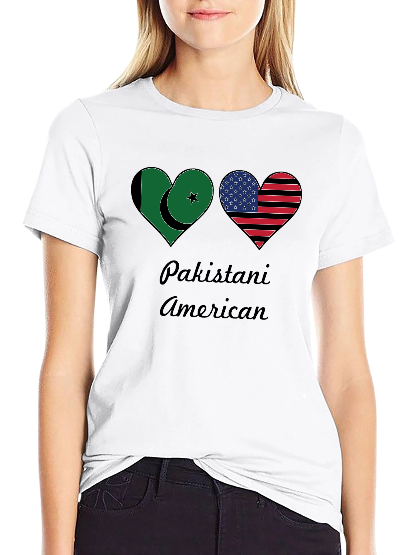 Pakistani American Flag Heart T-Shirt