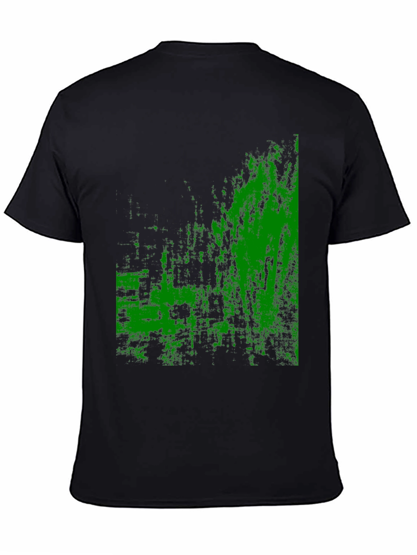 Abstract Green Graphic Black T-Shirt