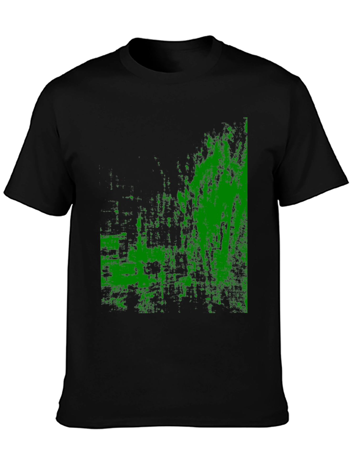 Abstract Green Graphic Black T-Shirt