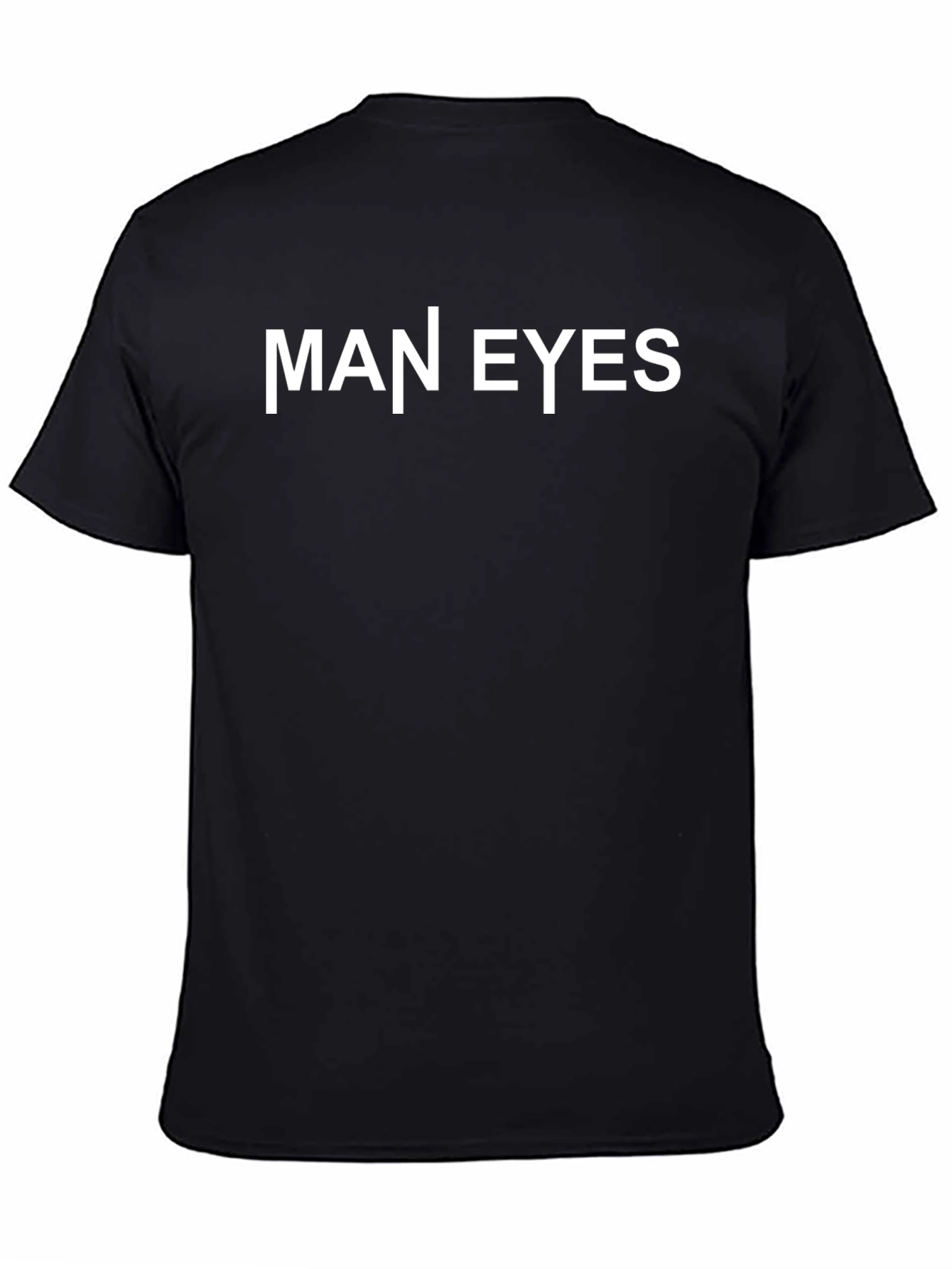 Man Eyes Black Crewneck T-Shirt - Modern Graphic Tee