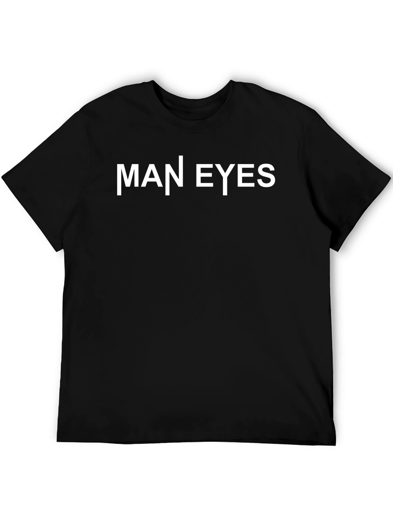 Man Eyes Black Crewneck T-Shirt - Modern Graphic Tee