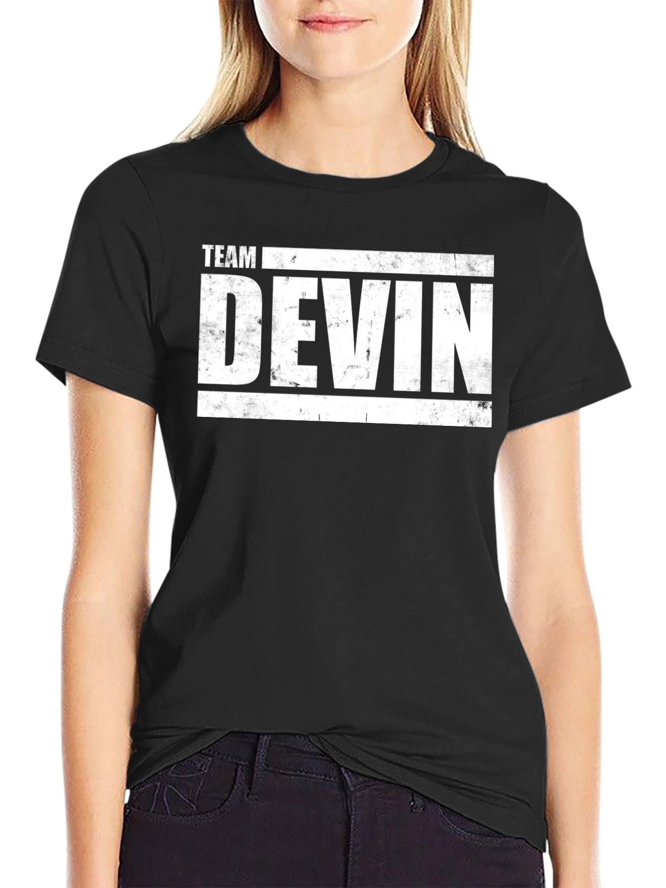 Team Devin Graphic T-Shirt - Black Crew Neck Tee