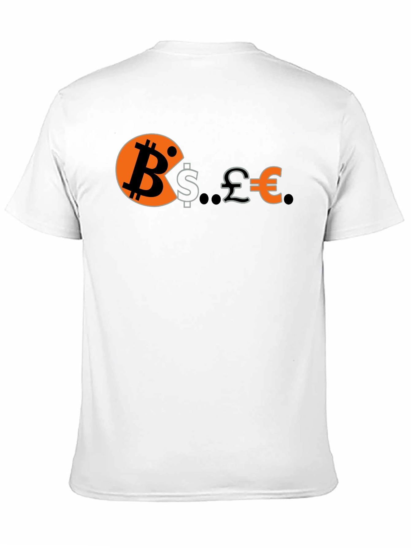 Bitcoin Eats Dollars Pounds & Euros Funny Crypto T-Shirt