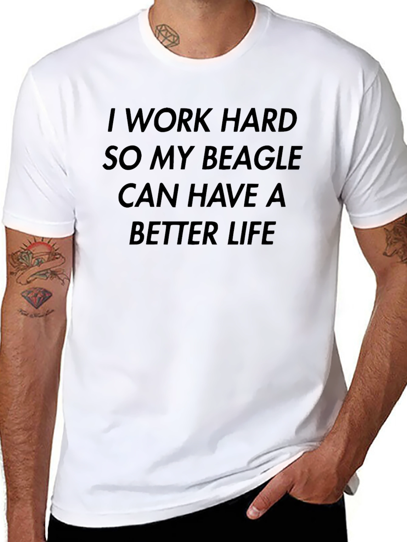 Beagle Lover T-Shirt: I Work Hard...
