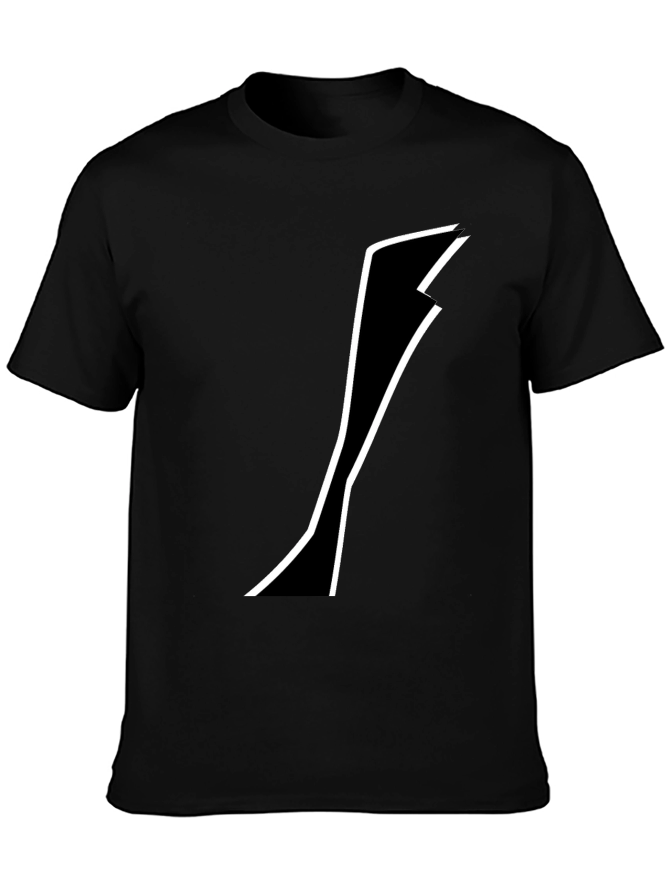 Black Tee with Abstract White Design