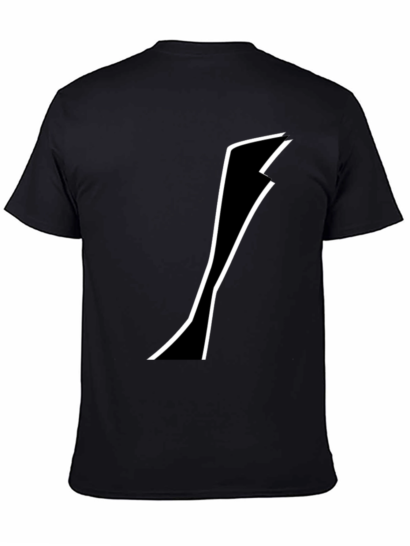 Black Tee with Abstract White Design