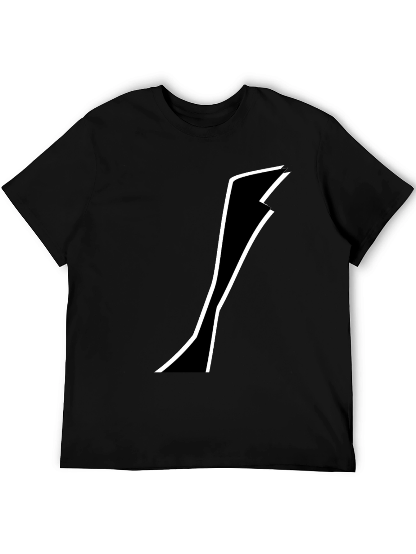 Black Tee with Abstract White Design