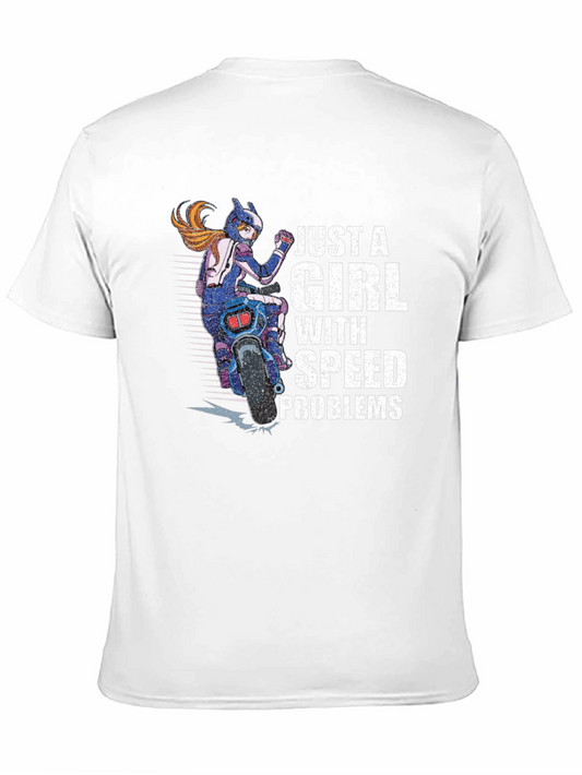 Just A Girl With Speed Problems Black T-Shirt