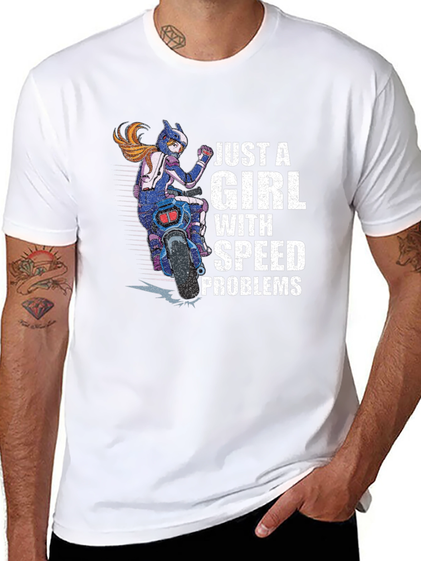 Just A Girl With Speed Problems Black T-Shirt