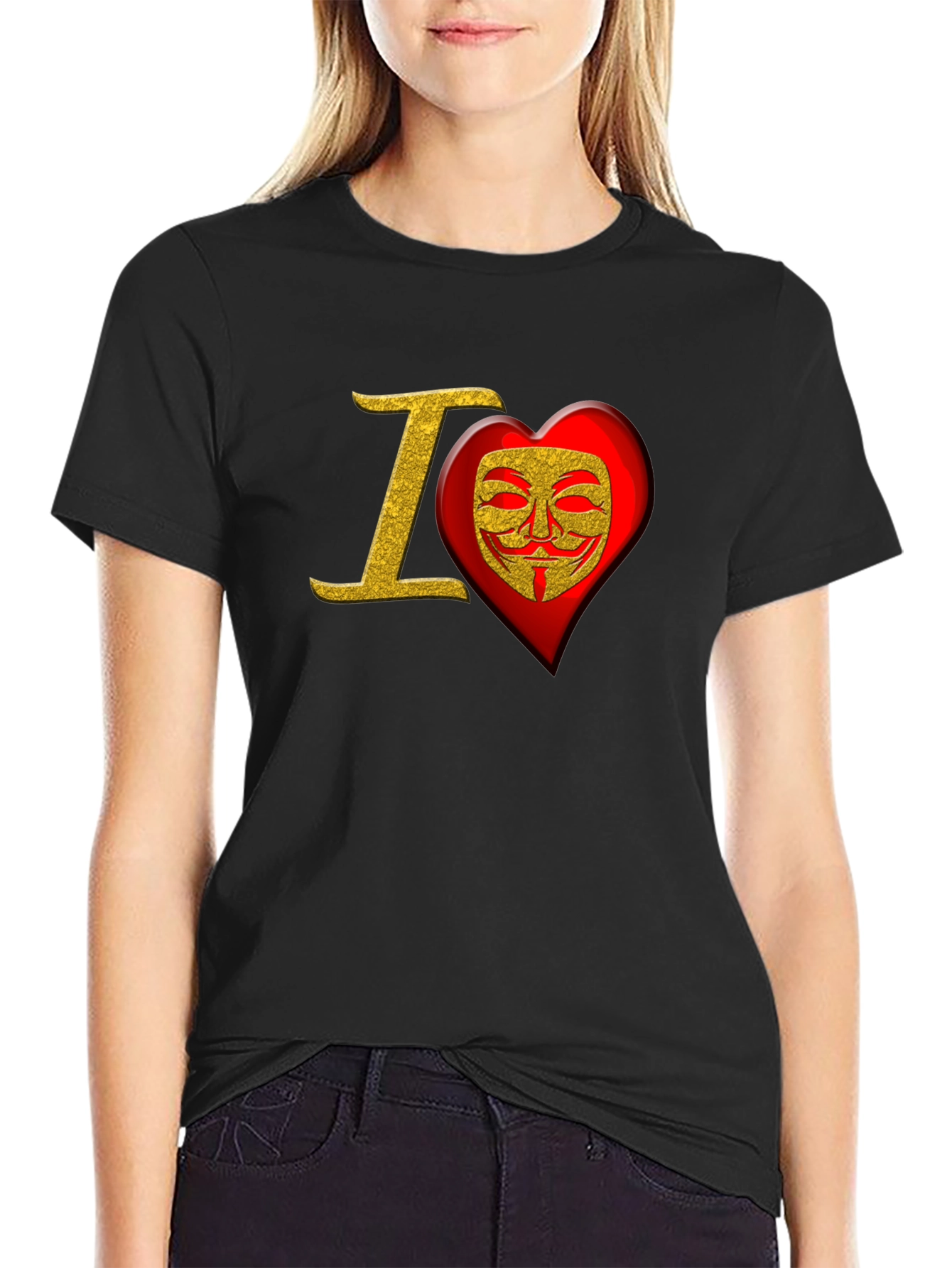 I Heart Anonymous Black Graphic Tee