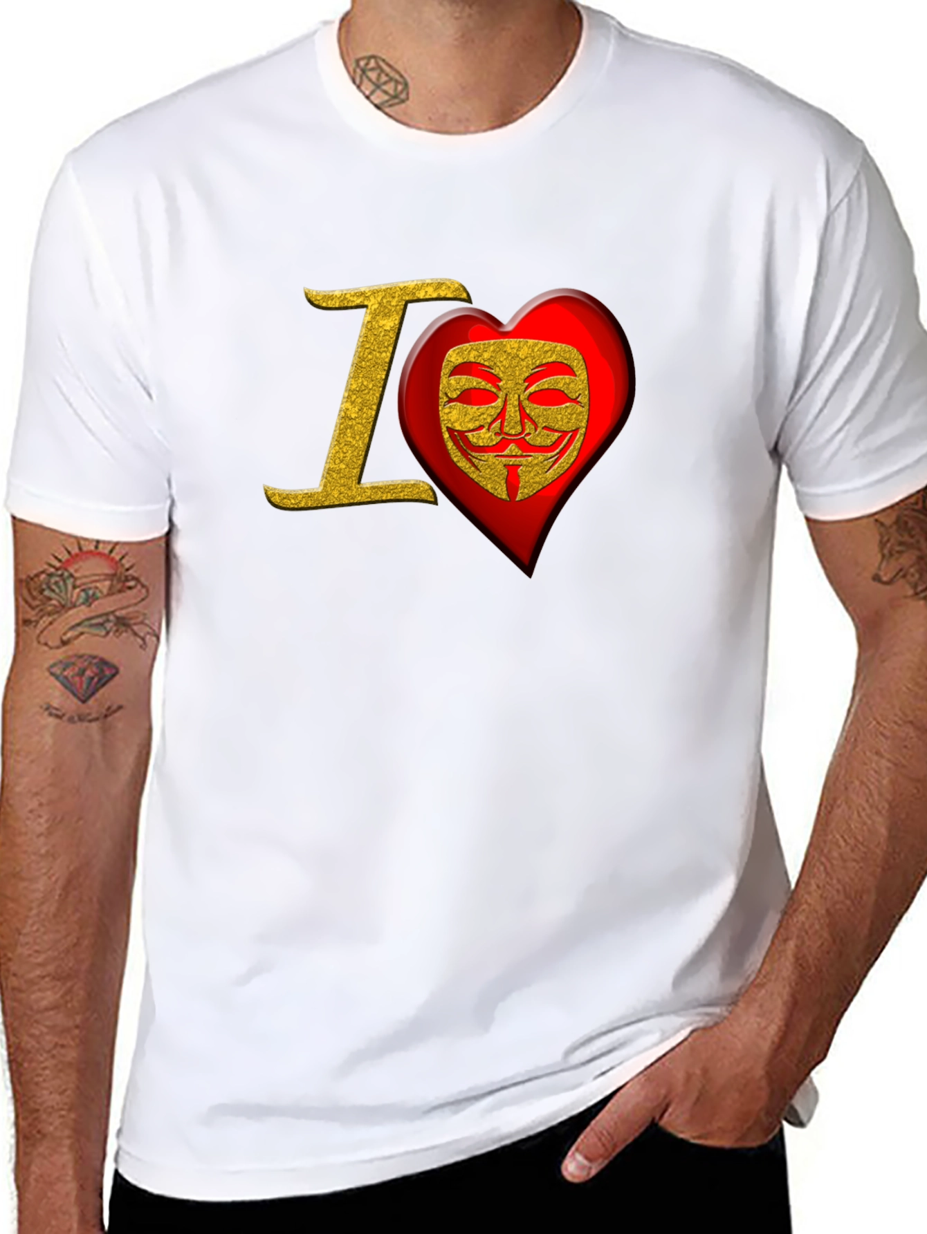 I Heart Anonymous Black Graphic Tee