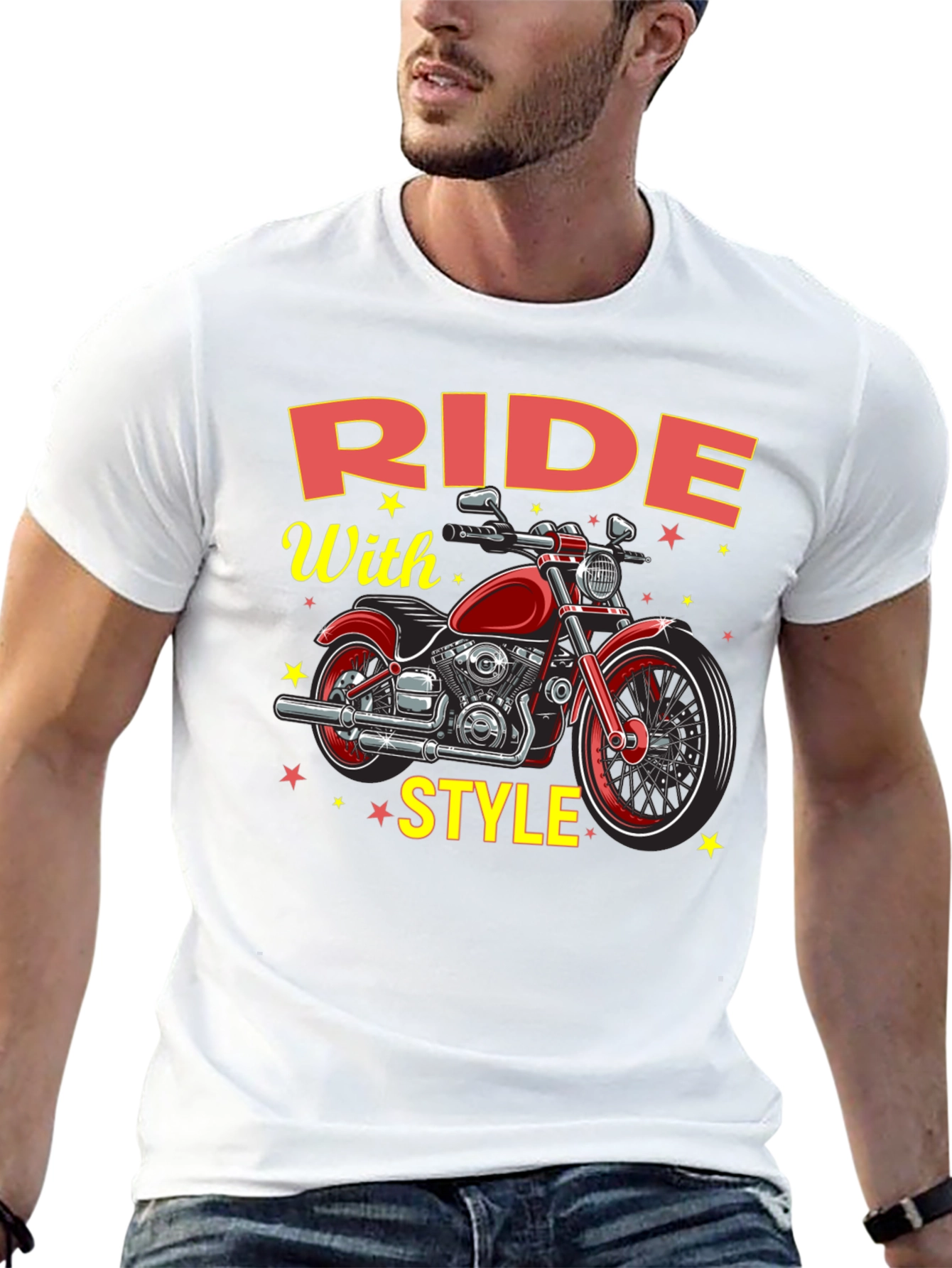Ride With Style Motorcycle Graphic T-Shirt