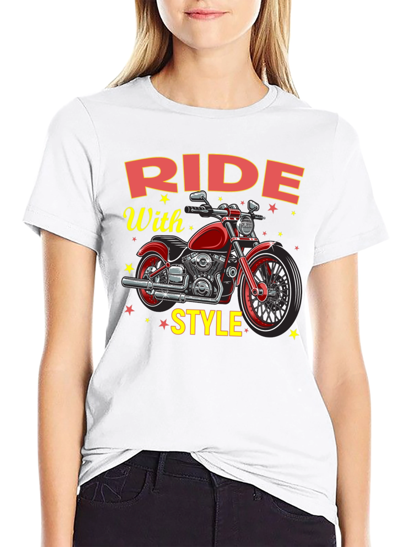 Ride With Style Motorcycle Graphic T-Shirt