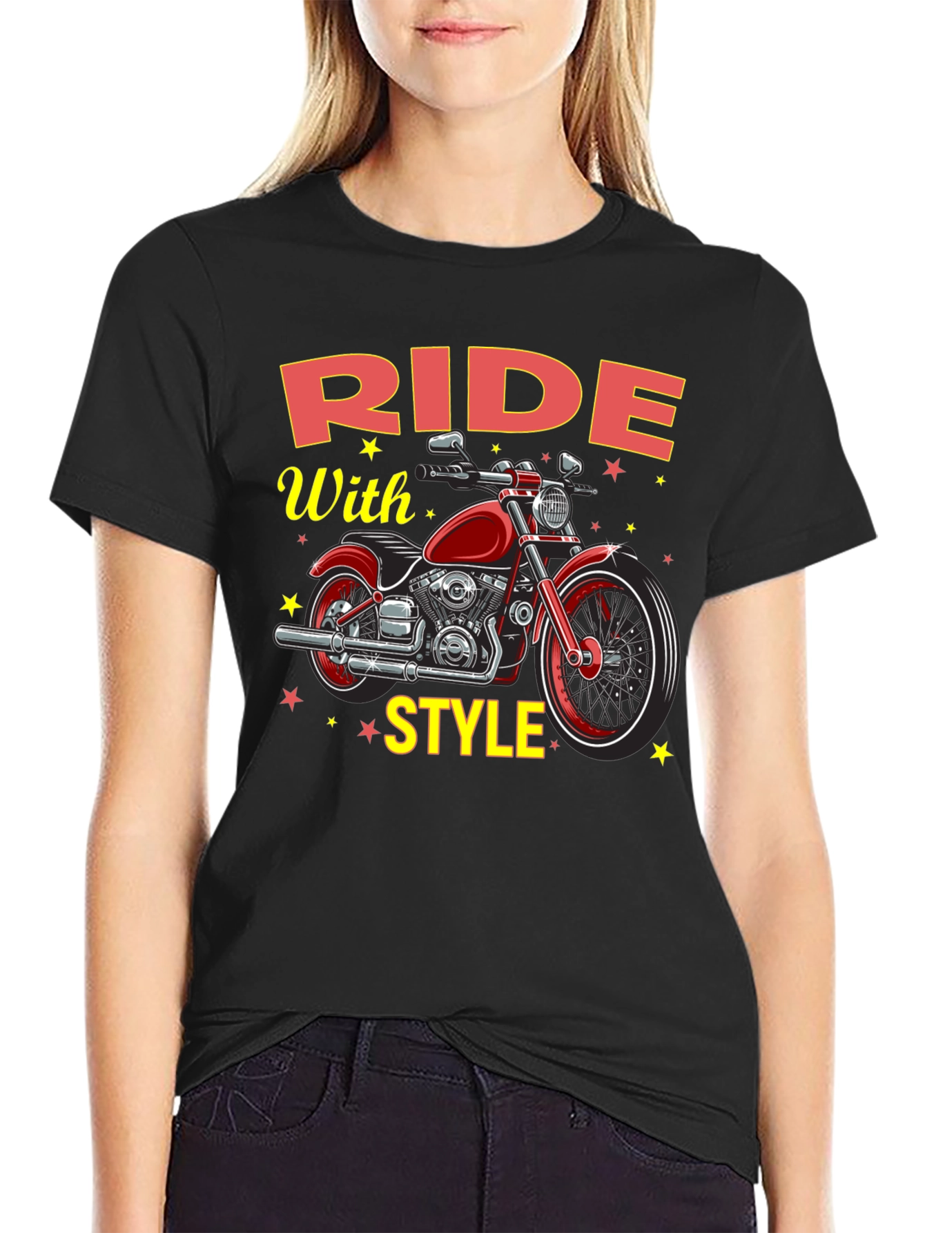 Ride With Style Motorcycle Graphic T-Shirt