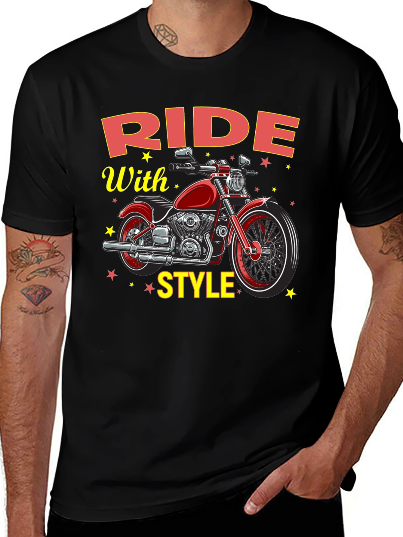 Ride With Style Motorcycle Graphic T-Shirt