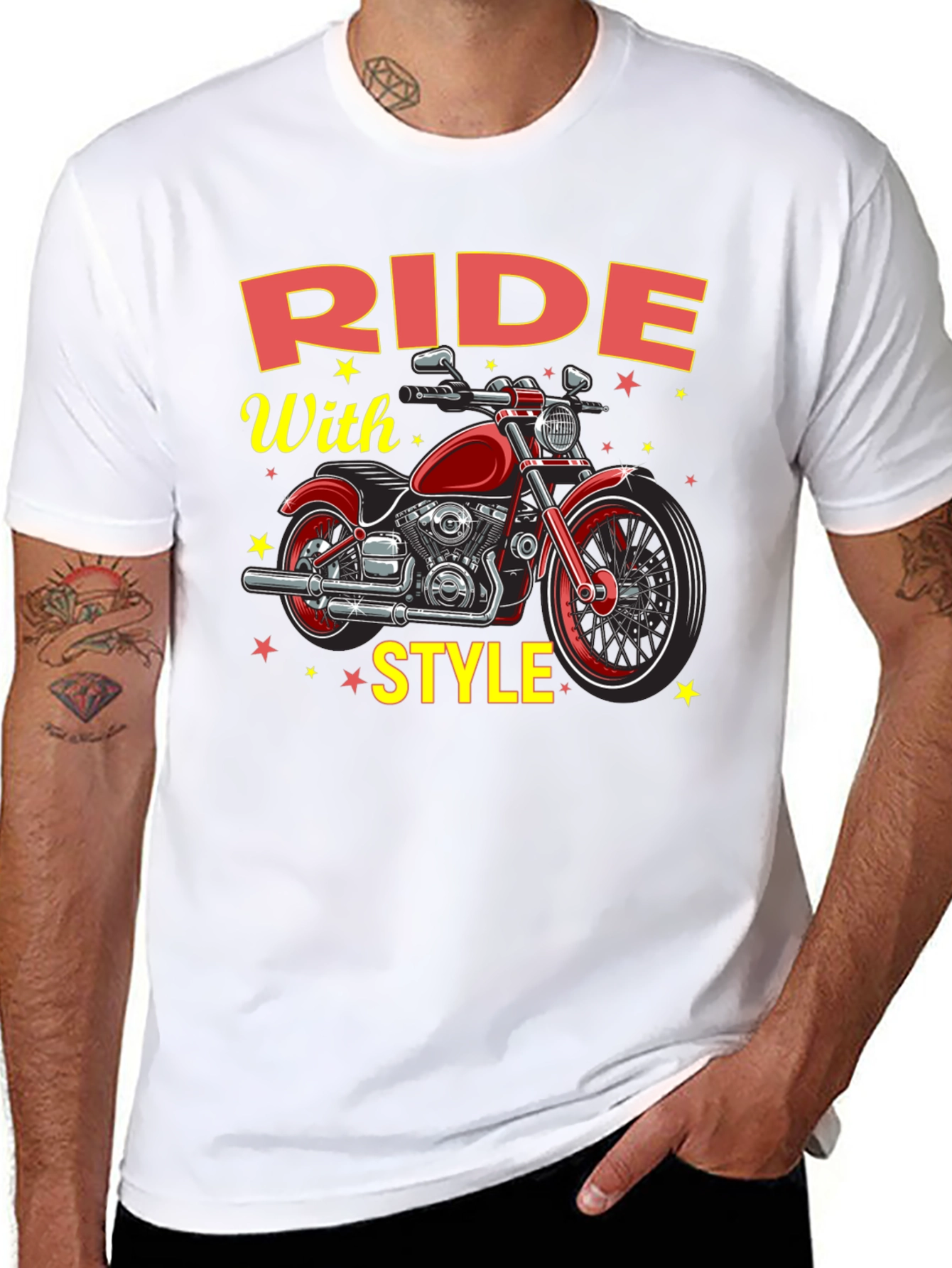 Ride With Style Motorcycle Graphic T-Shirt