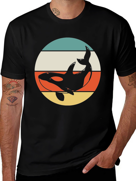 Retro Orca Whale T-Shirt - Vintage Style Marine Tee