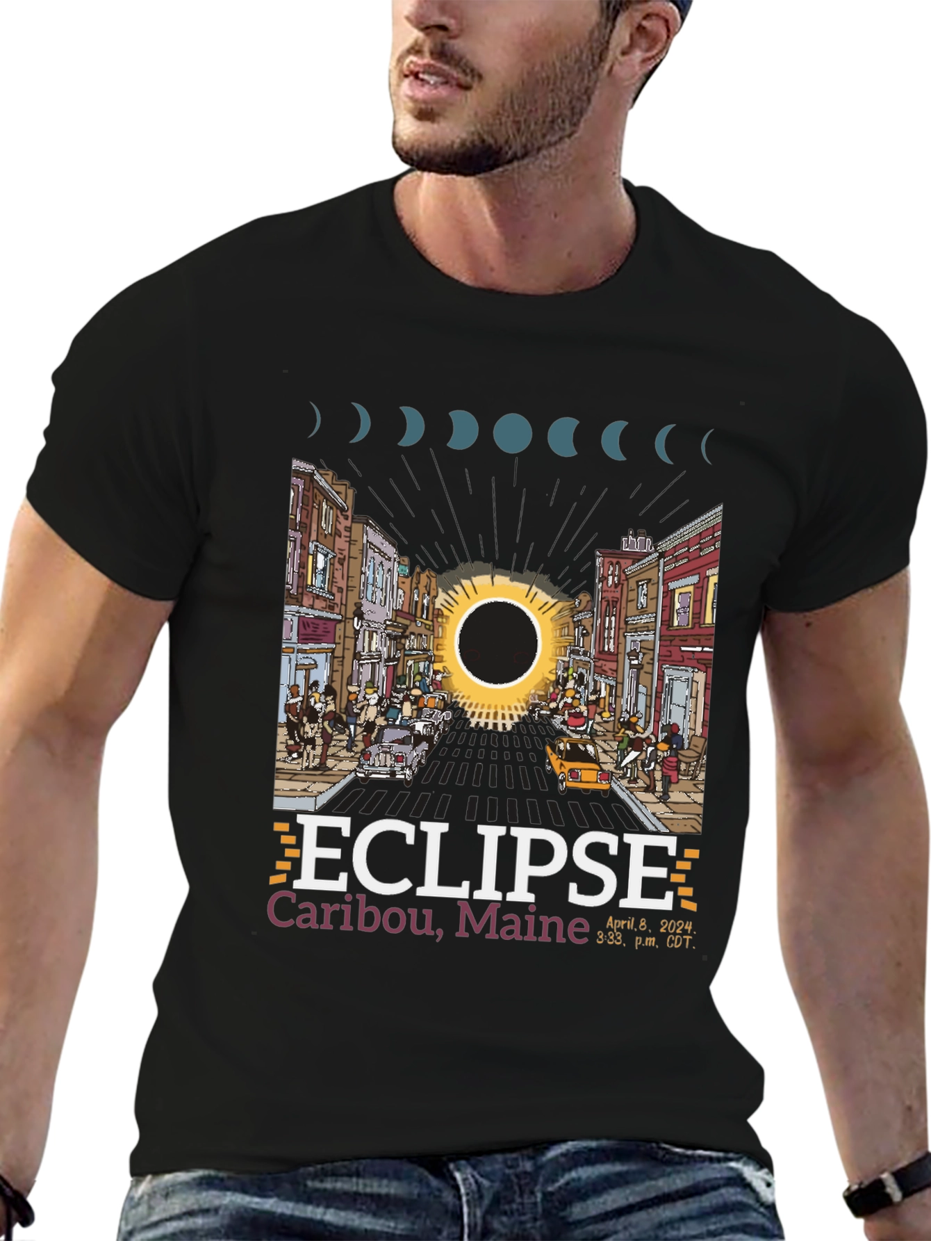 Caribou Maine Eclipse T-Shirt