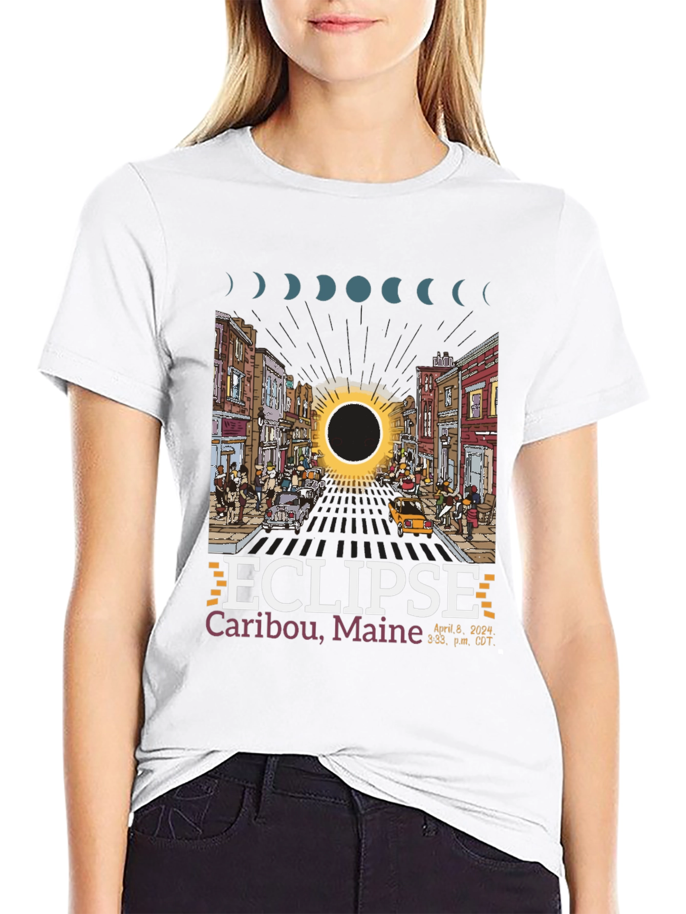 Caribou Maine Eclipse T-Shirt